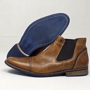 Bull Boxer Cap-Toe Lined Ankle Boots Men’s US 8 Brown Leather Chukka Pre-owned
